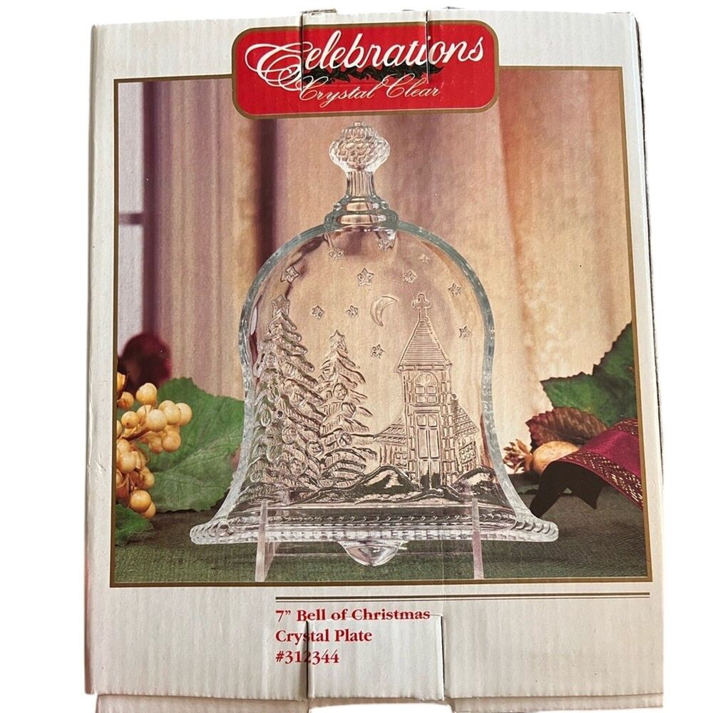 Celebration Crystal Clear industries 7” Bell of Christmas Crystal plate